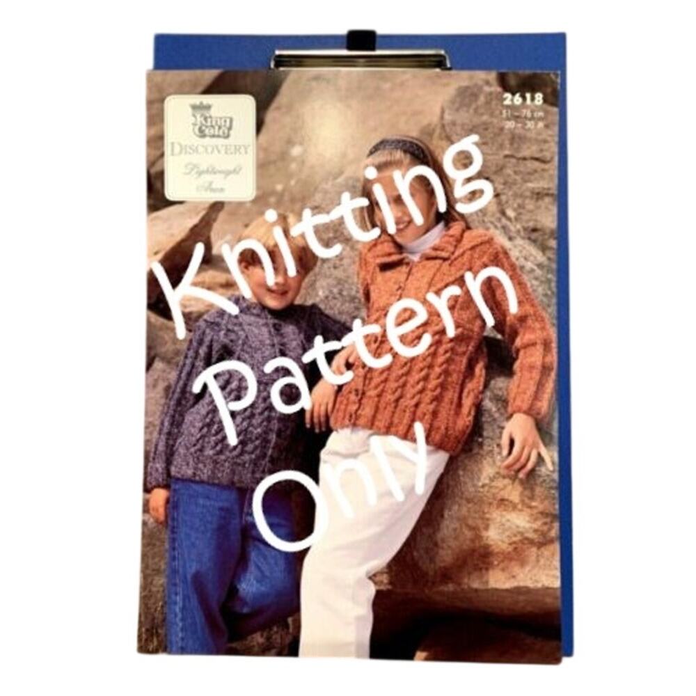 New King Cole 2618 Discovery Lightweight Aran Child Jackets Knitting Pattern